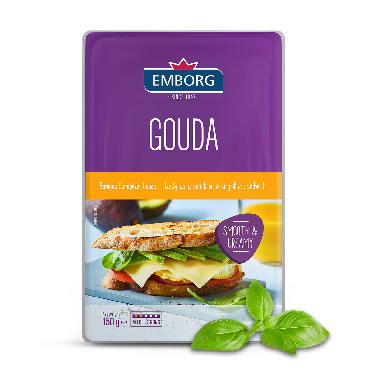 Natural Gouda Cheese Slices - Emborg 