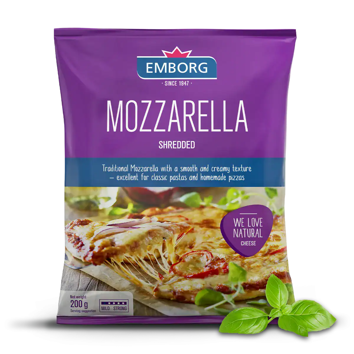 Natural Shredded Mozzarella Cheese - Emborg 
