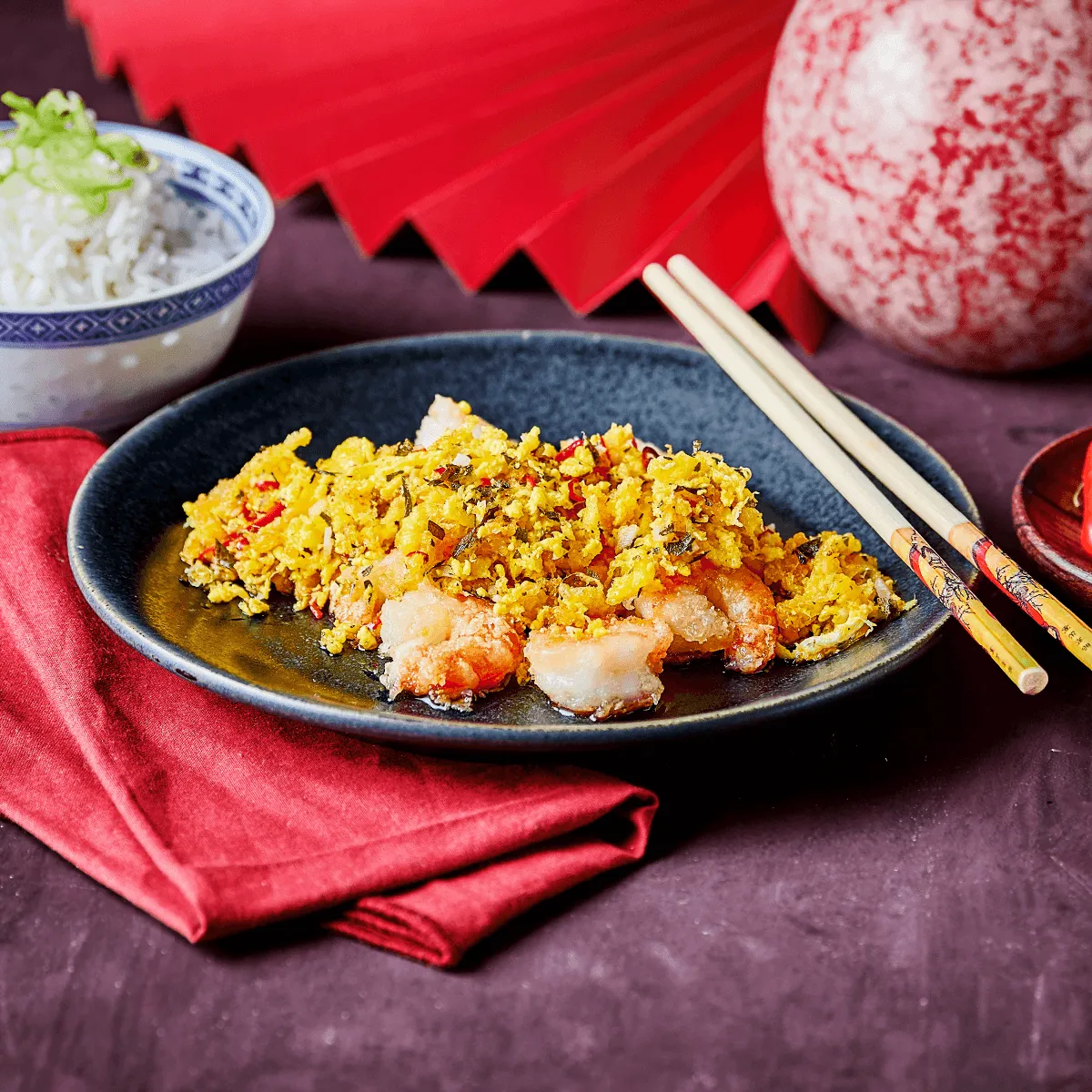 Egg Floss Butter Prawns - Emborg Singapore