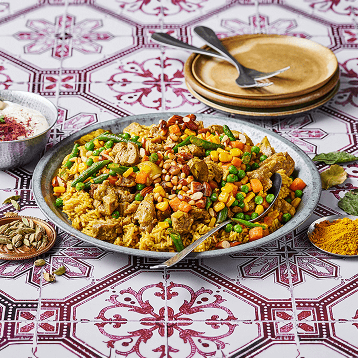 Ouzi Spiced Rice and Lamb - Emborg 