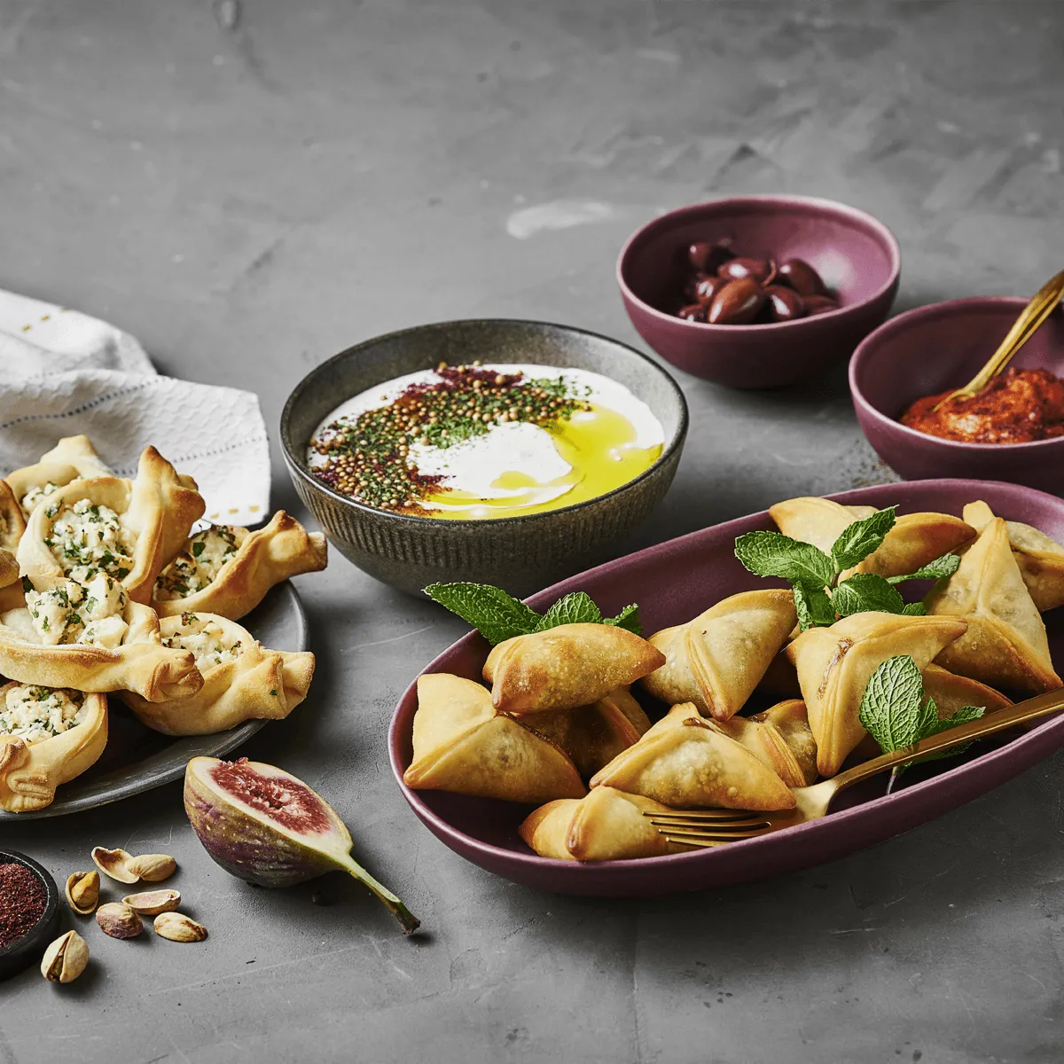 Spinach & Cheese Fatayer with Labneh - Emborg 