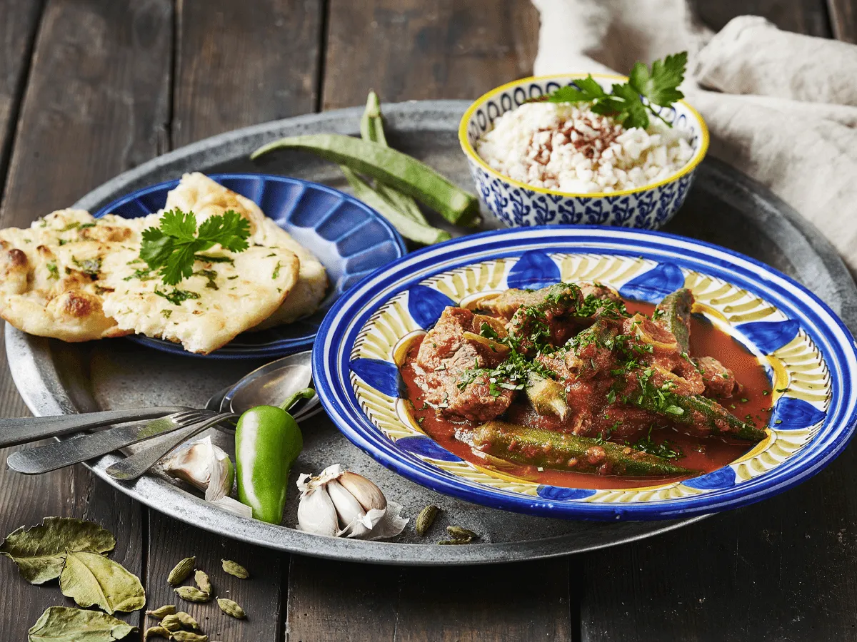 Beef Bamia with Cauliflower Rice - Emborg 