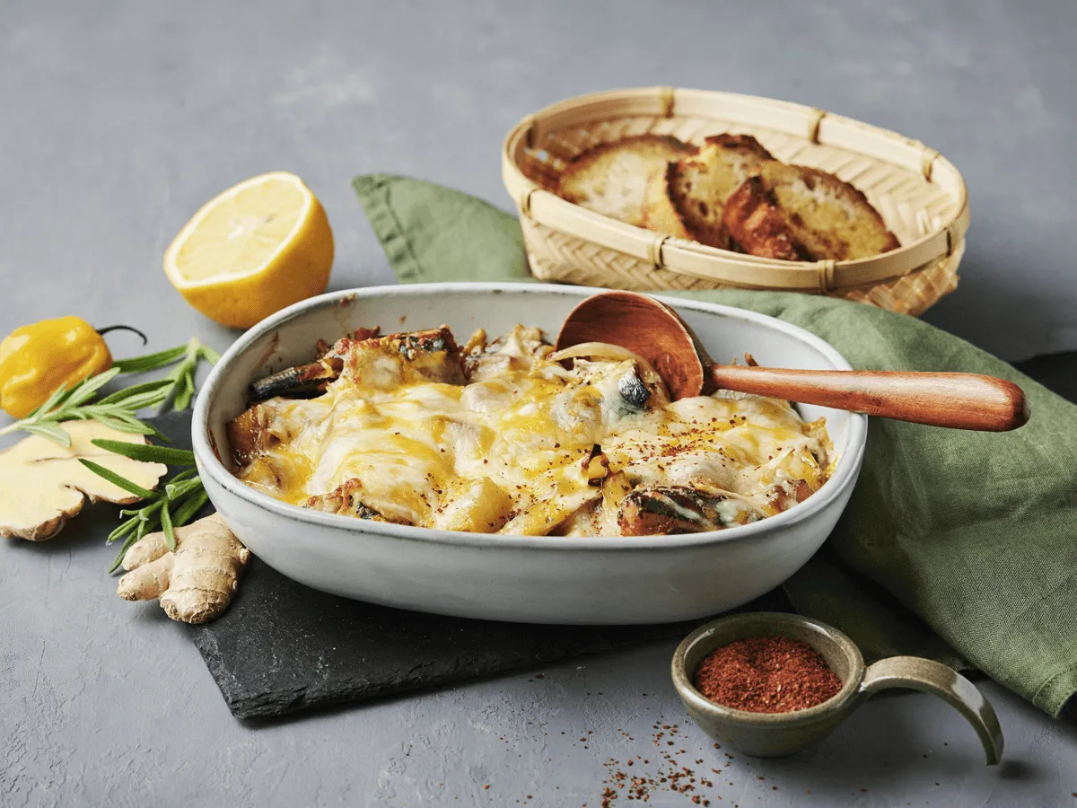 Cheesy Sardine Bake - Emborg
