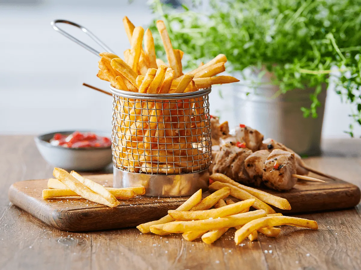 Chicken Skewers with French Fries - Emborg Malaysia