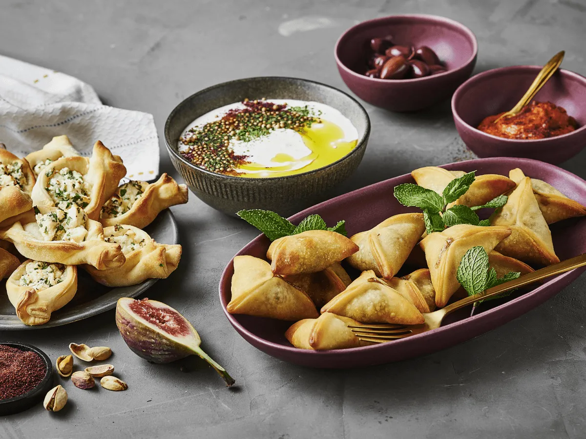 Spinach &amp; Cheese Fatayer with Labneh - Emborg 