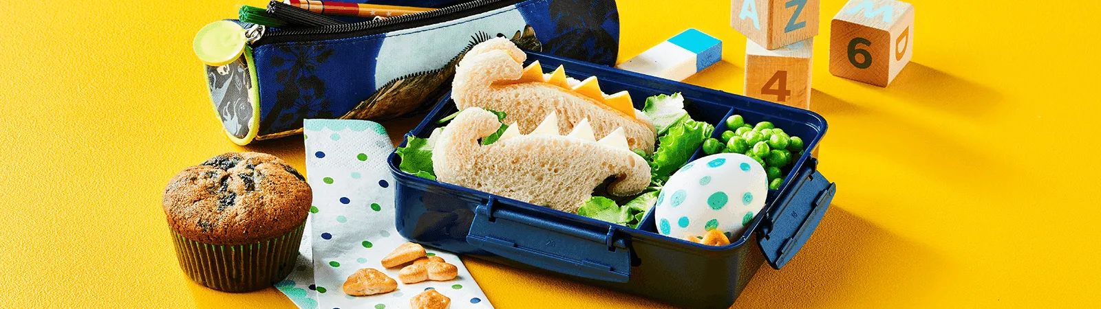 Dino Lunch Box with Blueberry Muffin - Emborg Malaysia