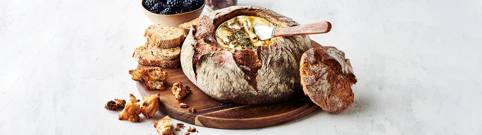 Baked Brie in Bread Bowl - Emborg 