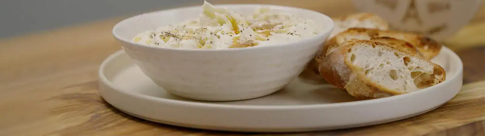 Creamy Whipped Brie with Baguette - Emborg 
