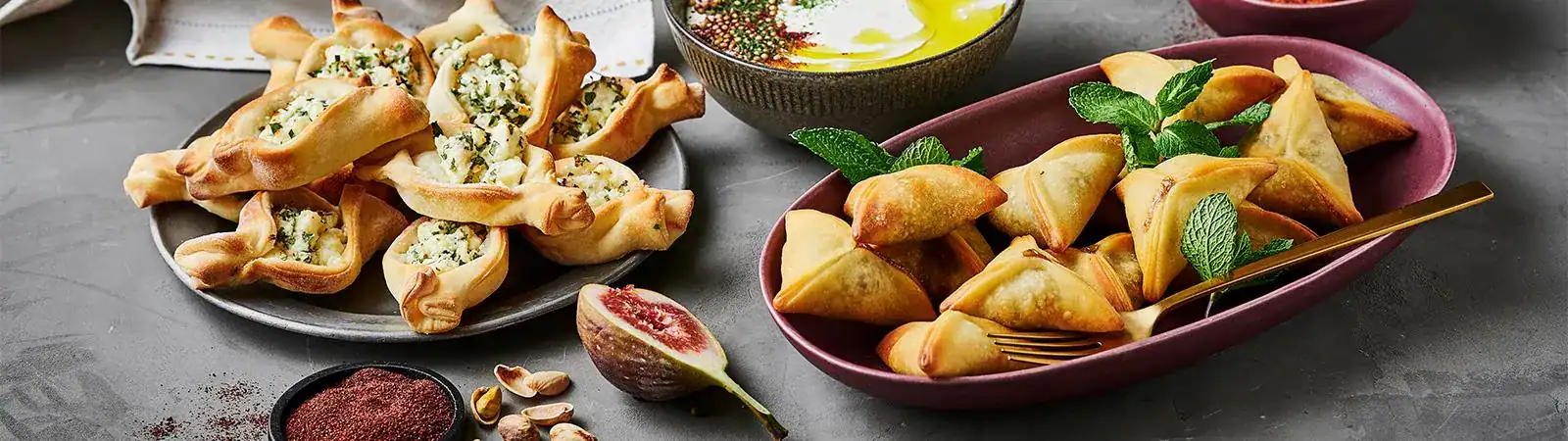 Spinach &amp; Cheese Fatayer with Labneh - Emborg 