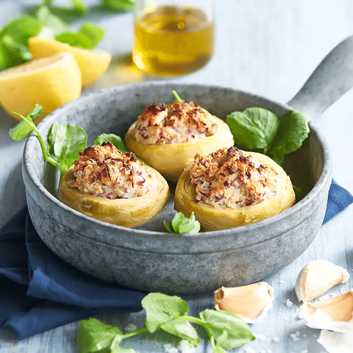 Blue Cheese Stuffed Artichoke Bottoms - Emborg
