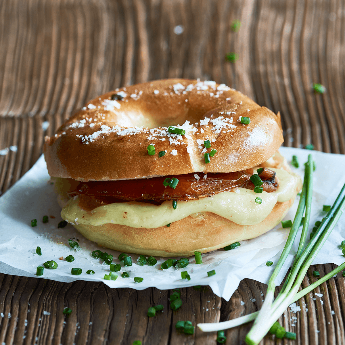 Grilled Bagel with Swiss Cheese & Squash - Emborg New Zealand