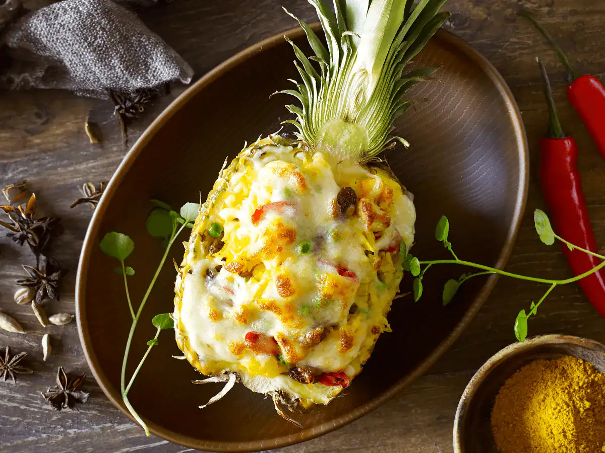 Cheese Baked Pineapple Fried Rice - Emborg 