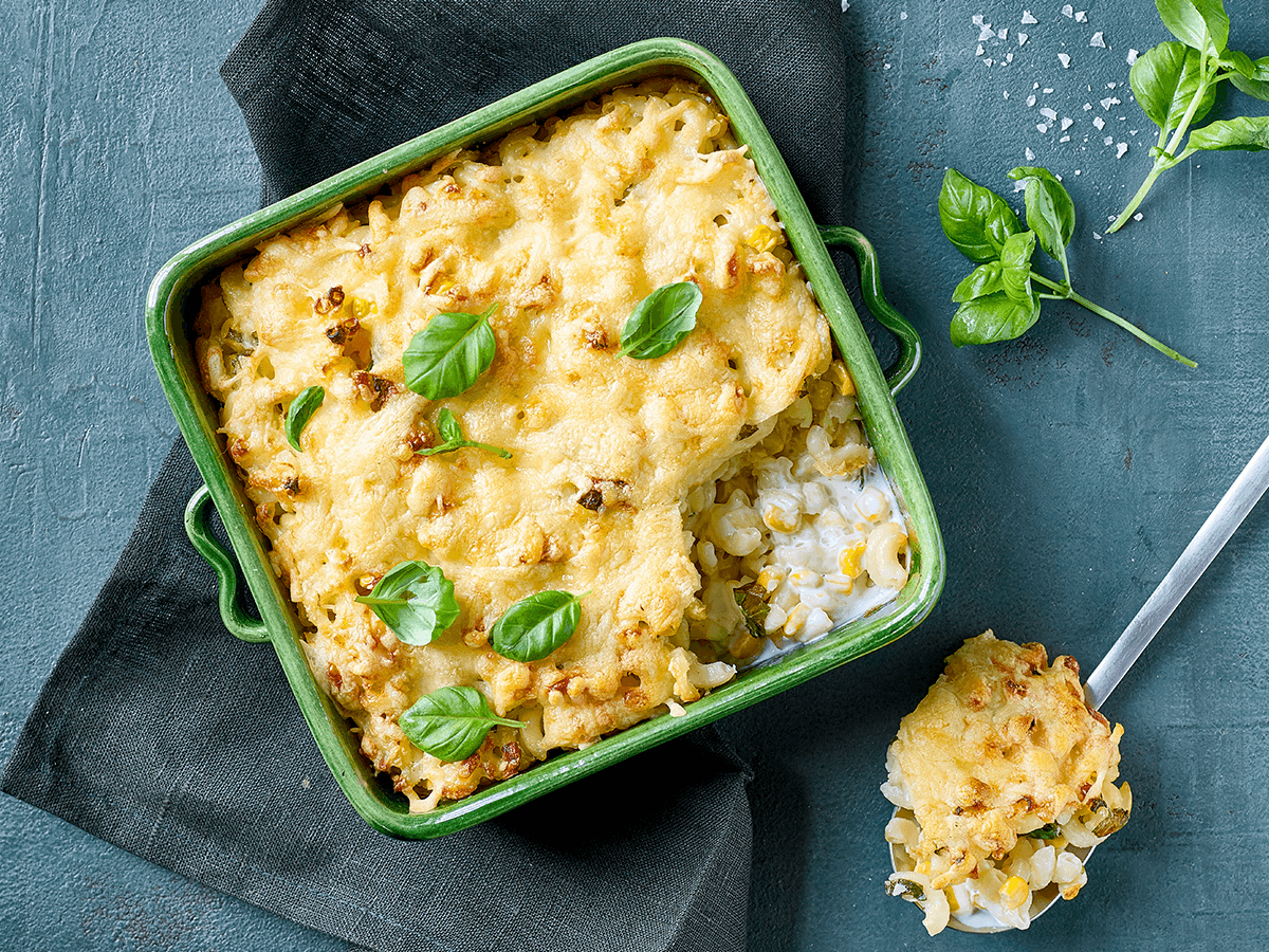 Cheese and Sweetcorn Pasta Bake - Emborg