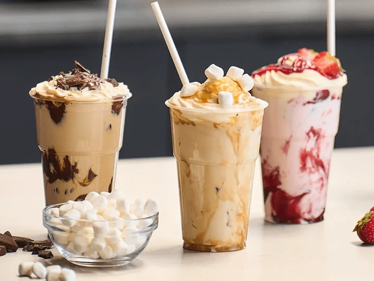 Creamy Strawberry Milkshakes - Emborg