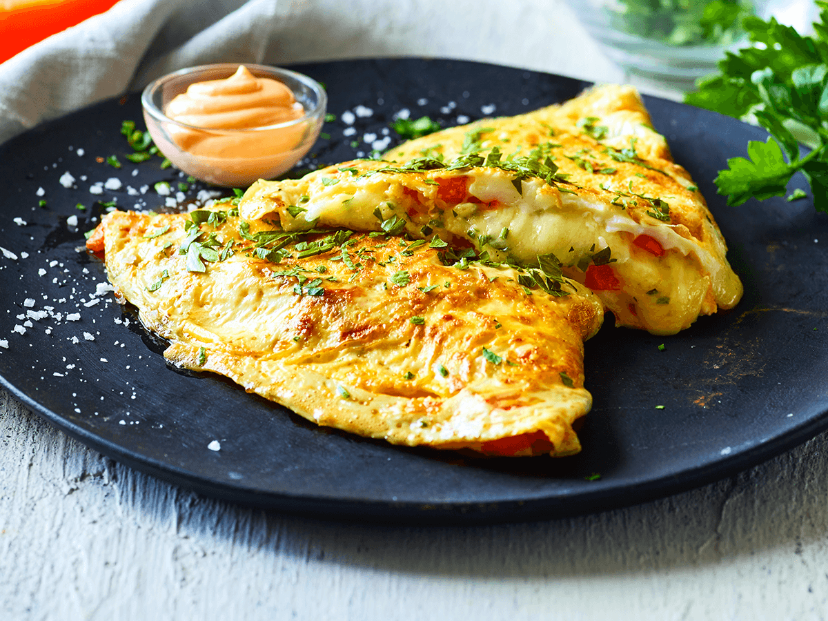 Easy 2-Ingredient French Omelette with Dairy Free Cream Cheese