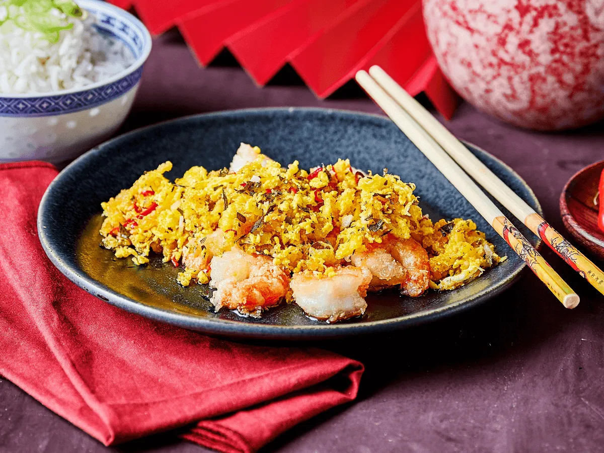 Egg Floss Butter Prawns - Emborg Singapore