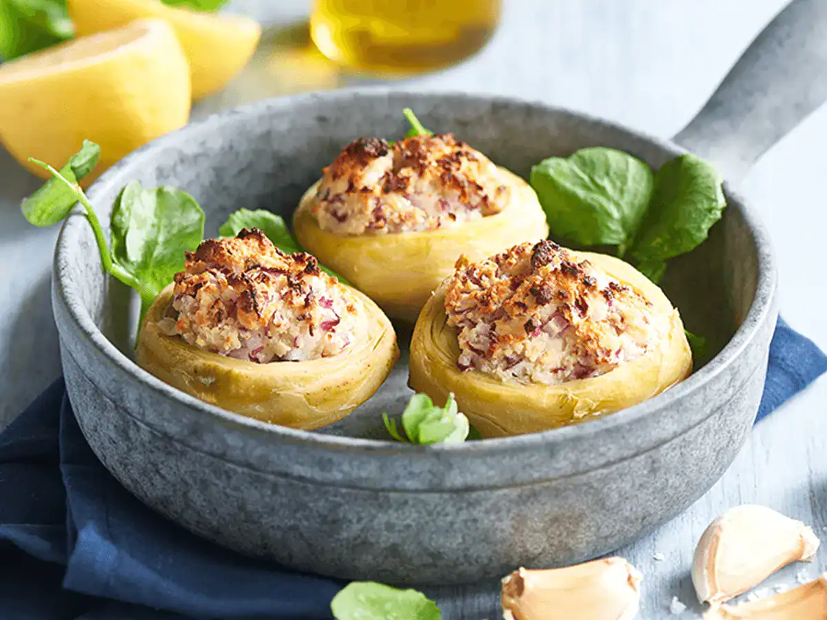 Blue Cheese Stuffed Artichoke Bottoms - Emborg