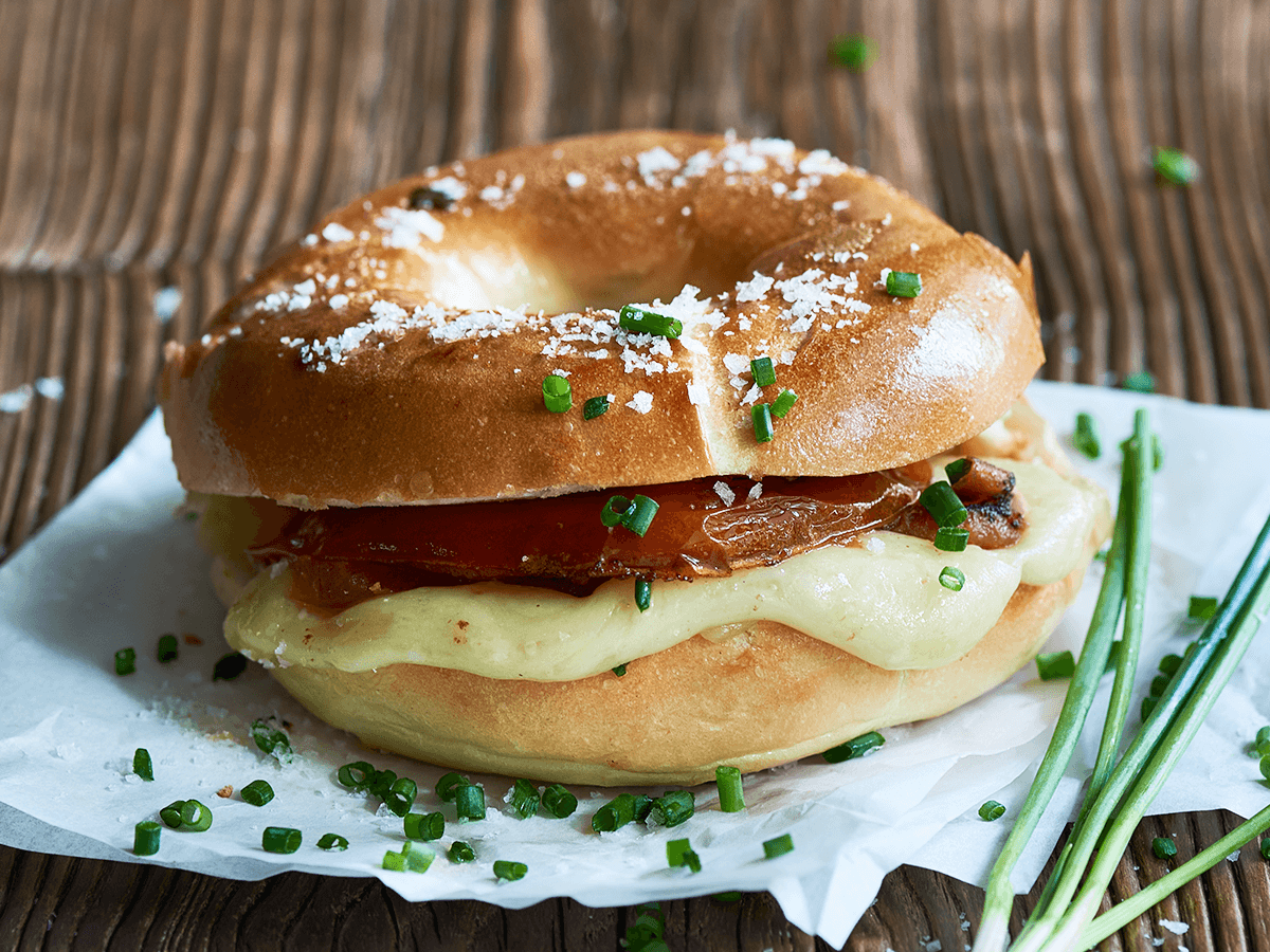 Grilled Bagel with Swiss Cheese & Squash - Emborg New Zealand