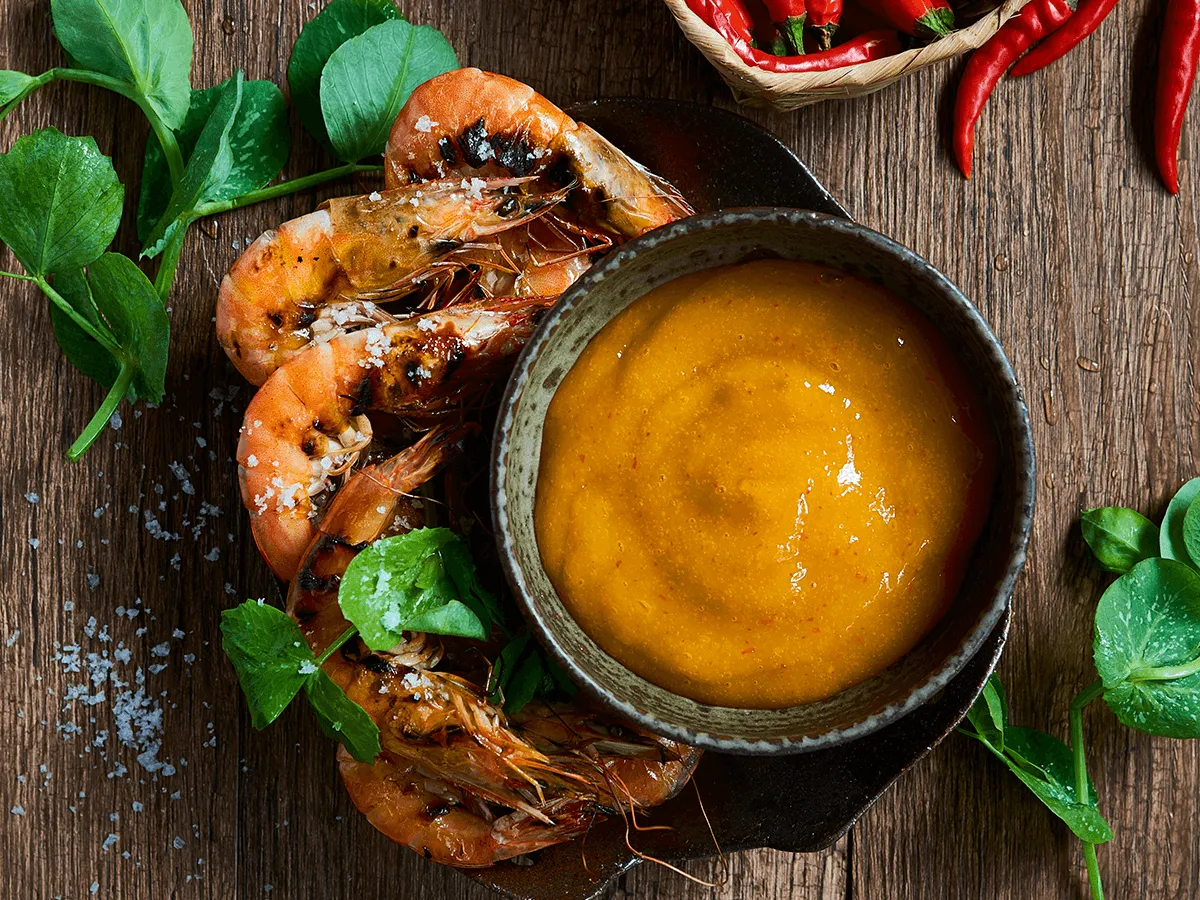 Grilled Prawns with Mango Chili Dip - Emborg Philippines