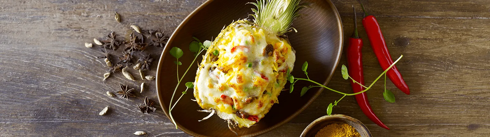 Cheese Baked Pineapple Fried Rice - Emborg 