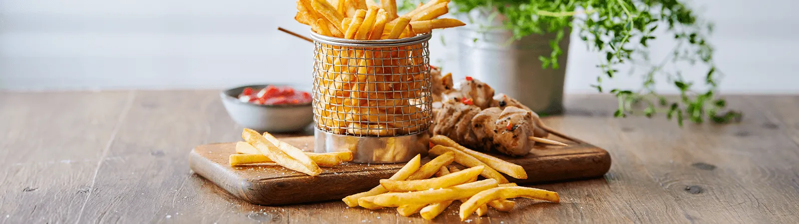 Chicken Skewers with French Fries - Emborg Malaysia