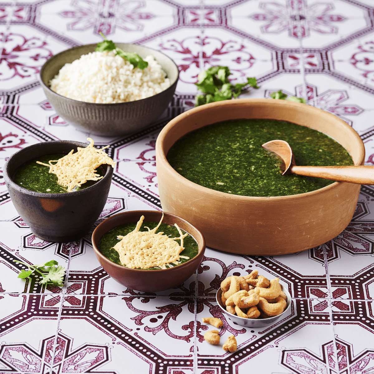 Molokhia Soup with Grana Padano Chips - Emborg