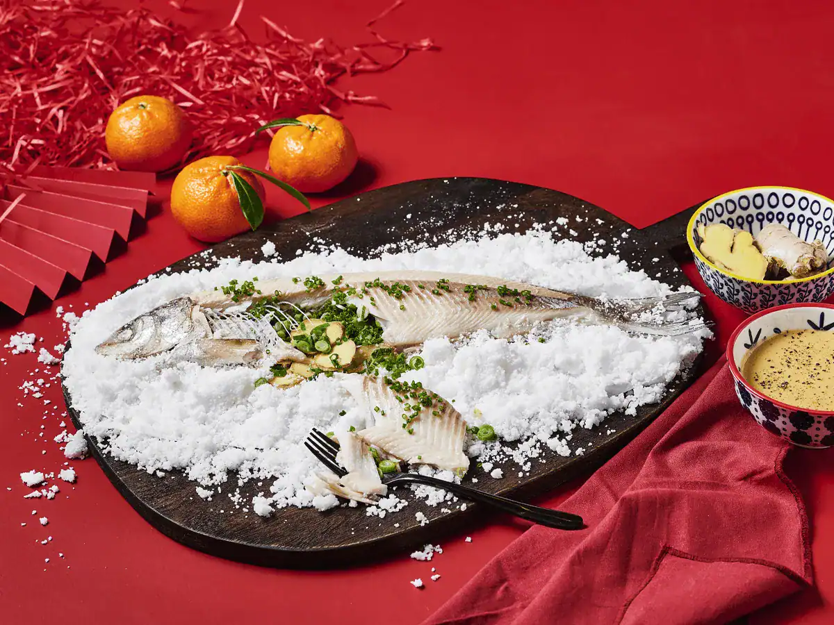 Salt Baked Fish with Soy Sauce Hollandaise - Emborg