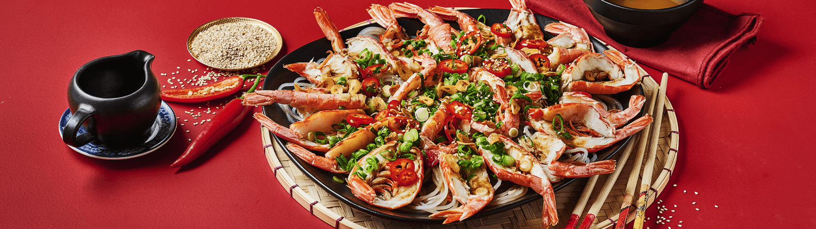 Garlic Butter Prawns with Glass Noodles - Emborg Philippines