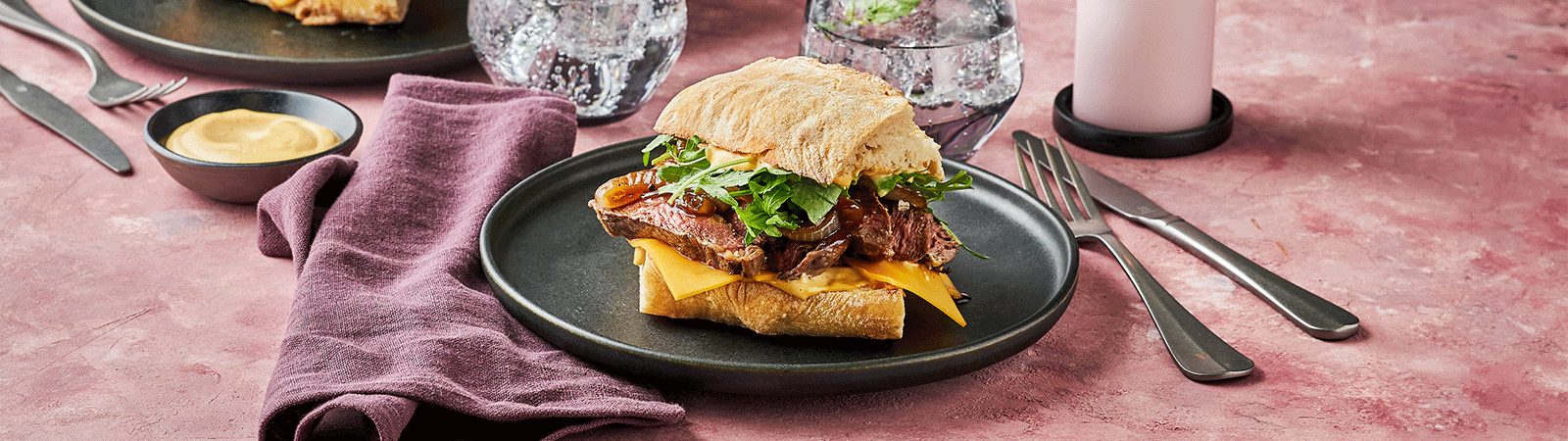 Beef Tenderloin Steak Sandwich with Glazed Onions - Emborg New Zealand