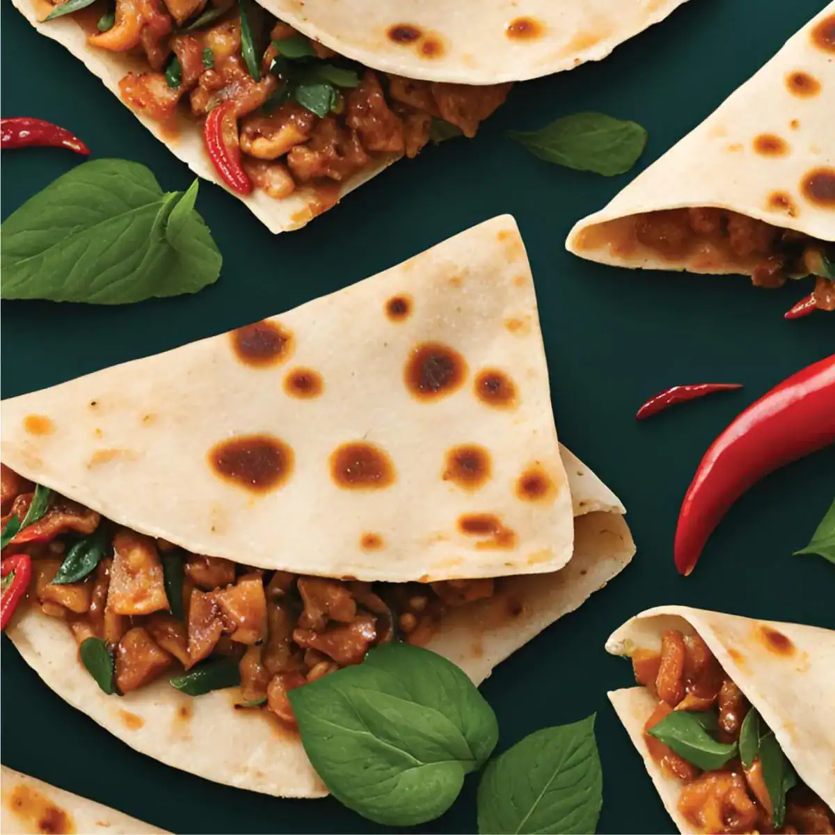 Thai-style Pad Krapow Quesadilla - Emborg 