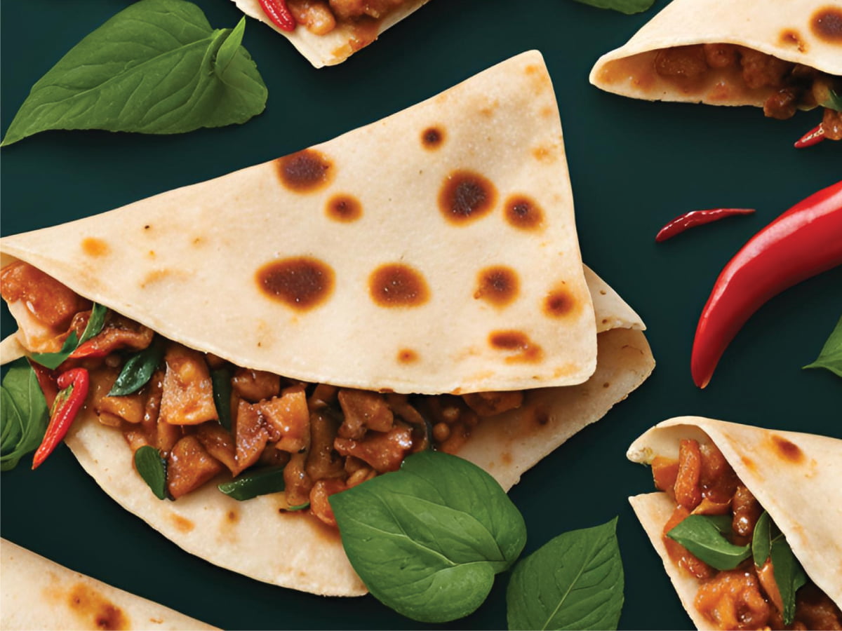 Thai-style Pad Krapow Quesadilla - Emborg 