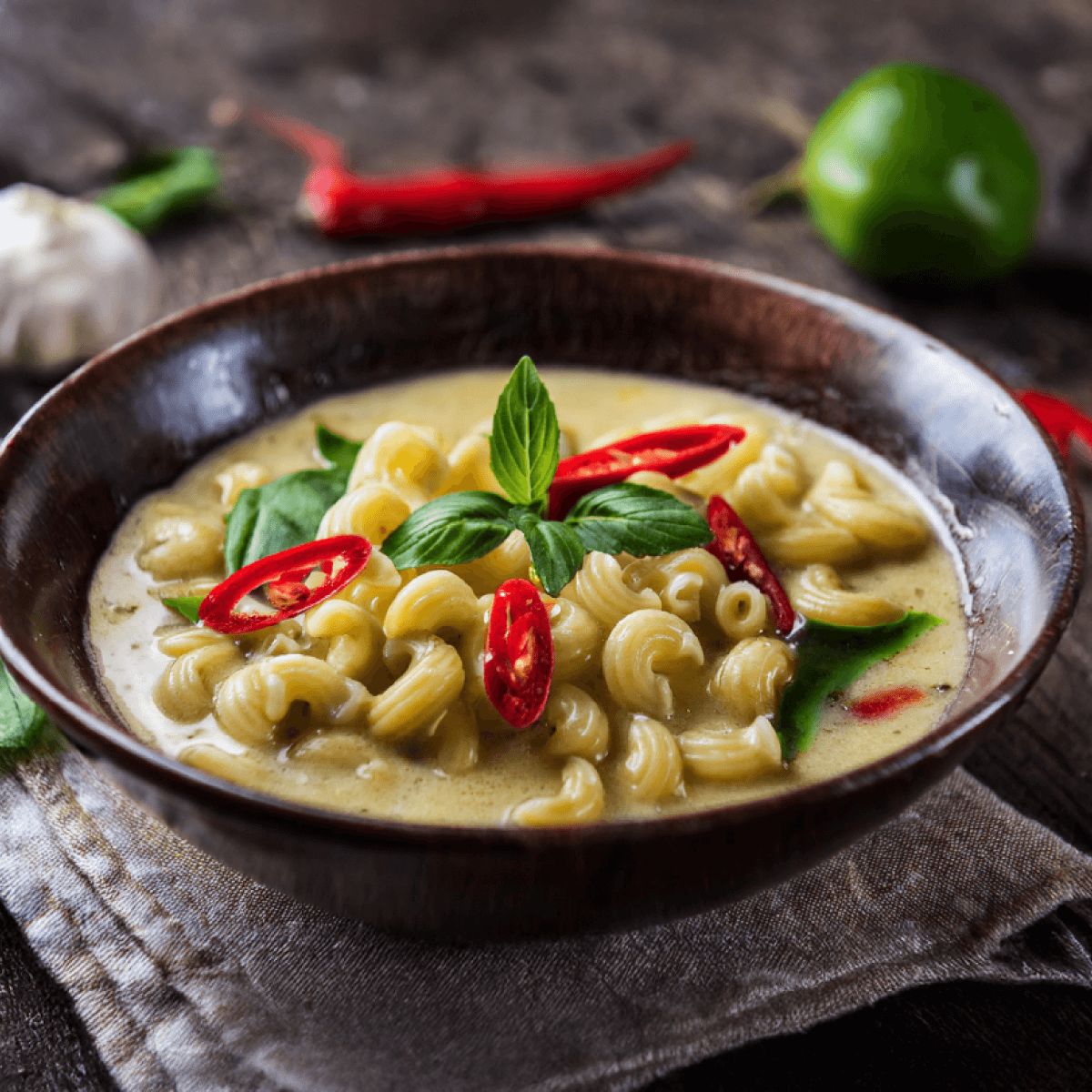 Creamy Green Curry Pasta - Emborg