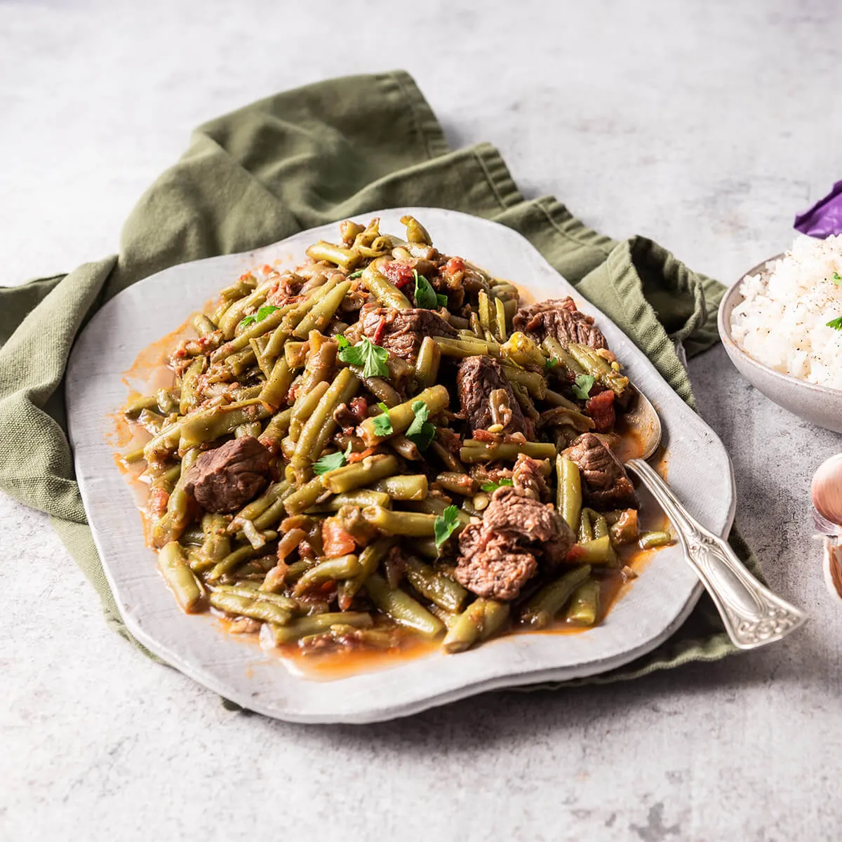 Green Beans with Meat  - Emborg Singapore