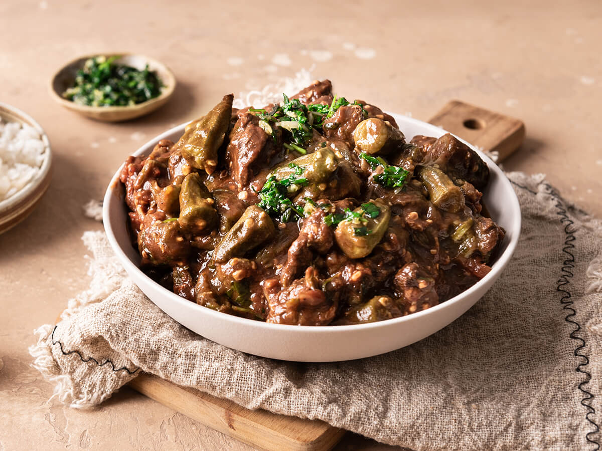 Bamia Okra Stew with beef - Emborg