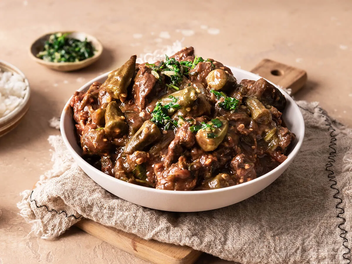 Bamia Okra Stew with beef - Emborg Malaysia
