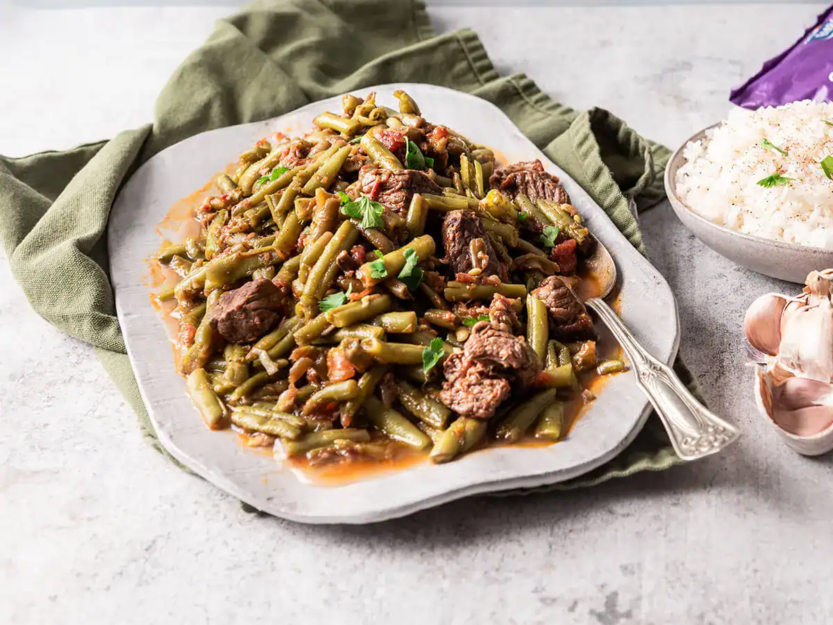 Green Beans with Meat  - Emborg Singapore