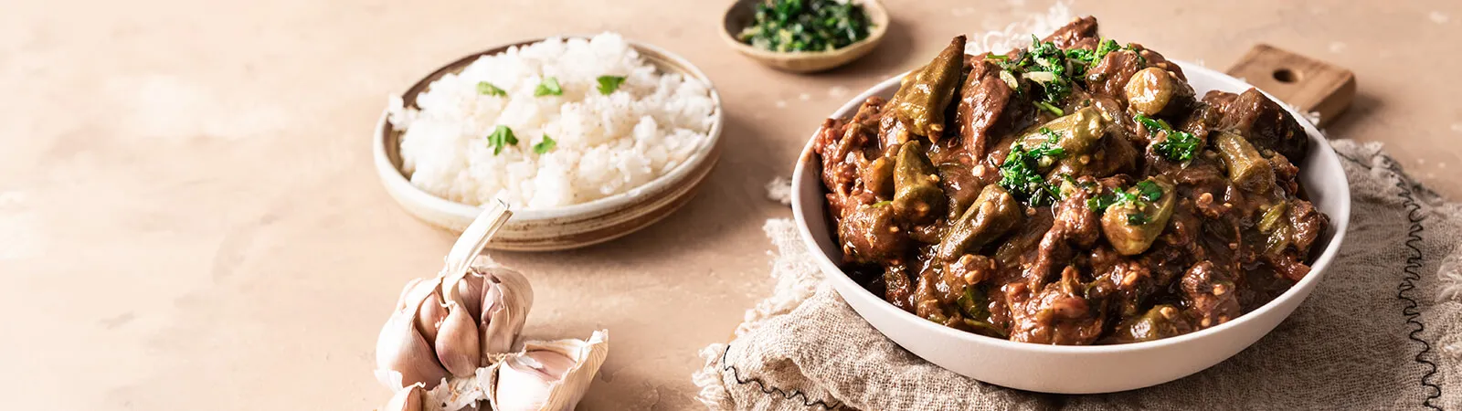 Bamia Okra Stew with beef - Emborg Malaysia