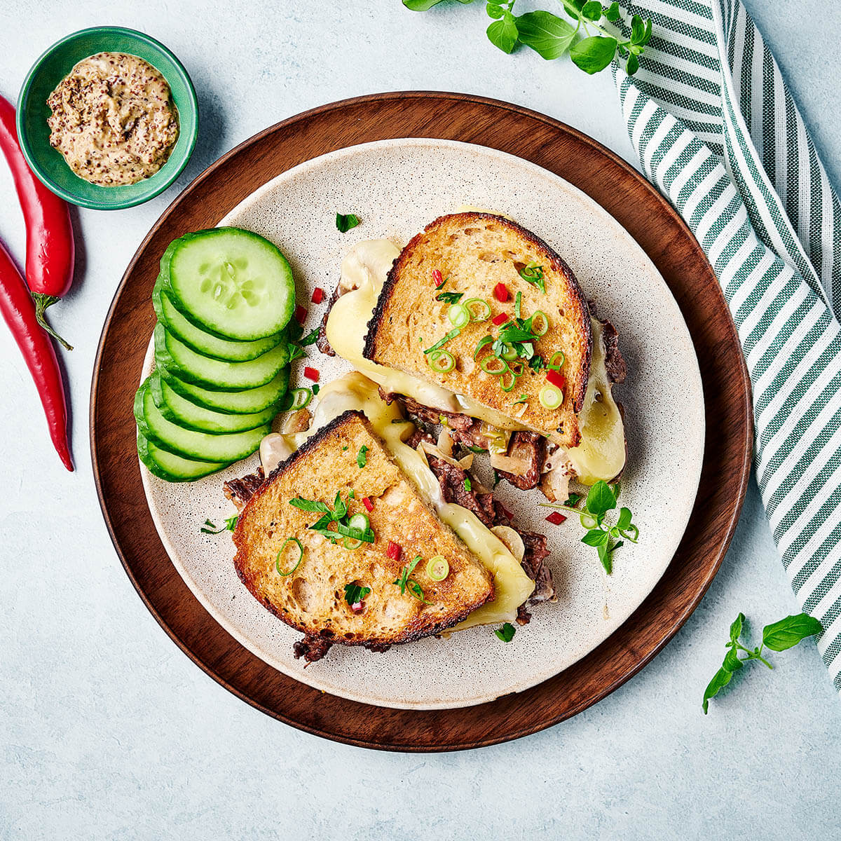 Korean-inspired Bulgogi Grilled Cheese Toast - Emborg 