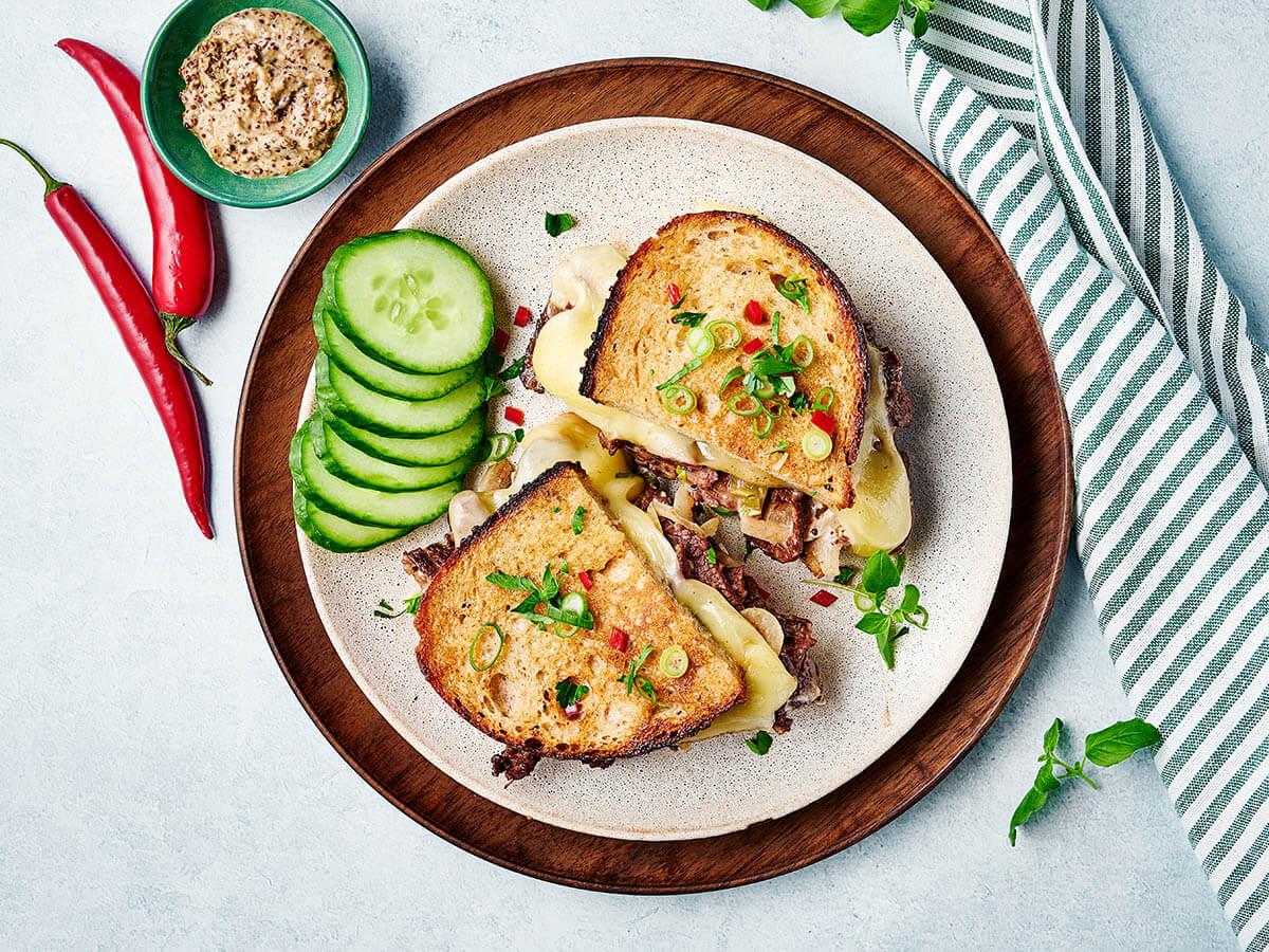 Korean-inspired Bulgogi Grilled Cheese Toast - Emborg 