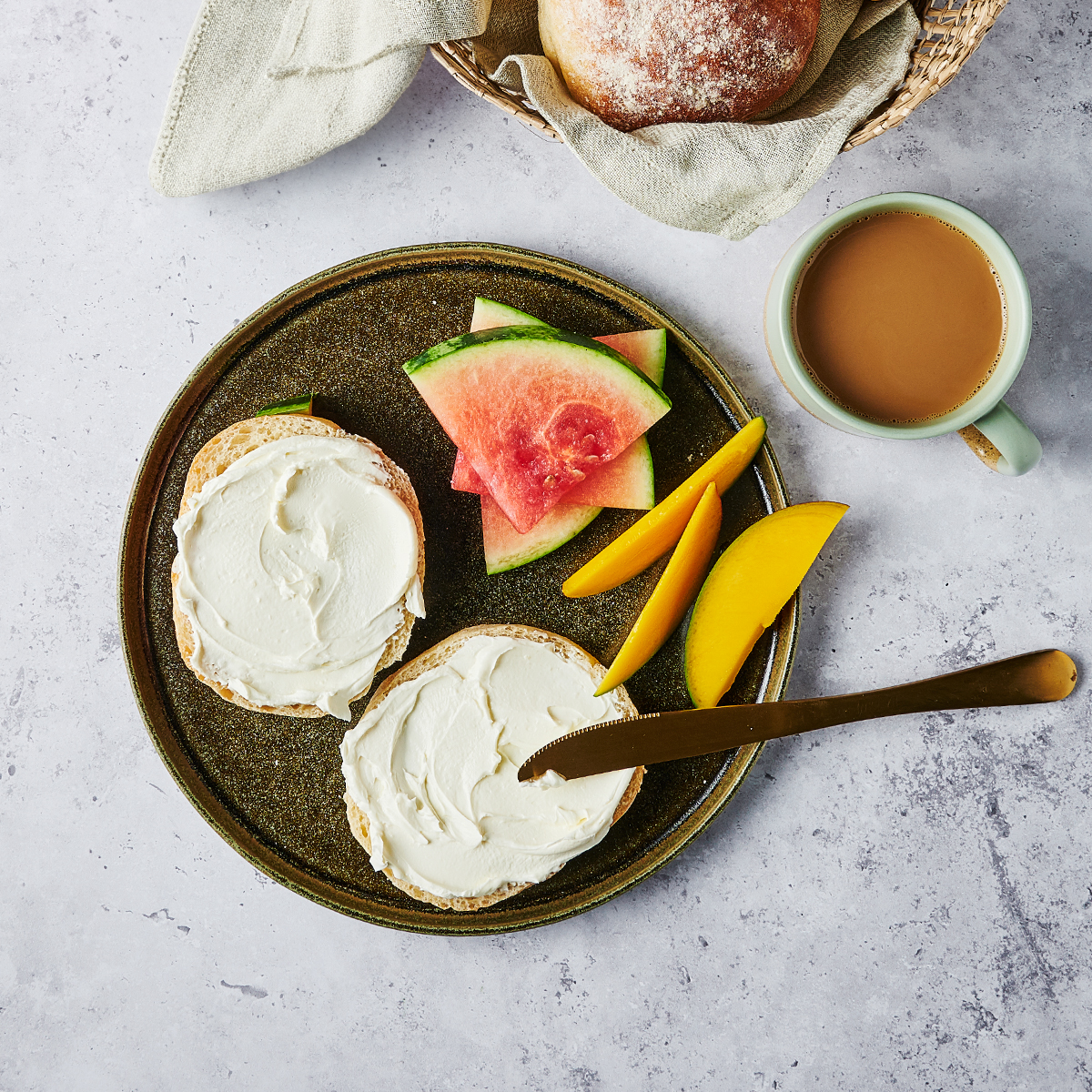 Toasted Pandesal with Cream Cheese - Emborg