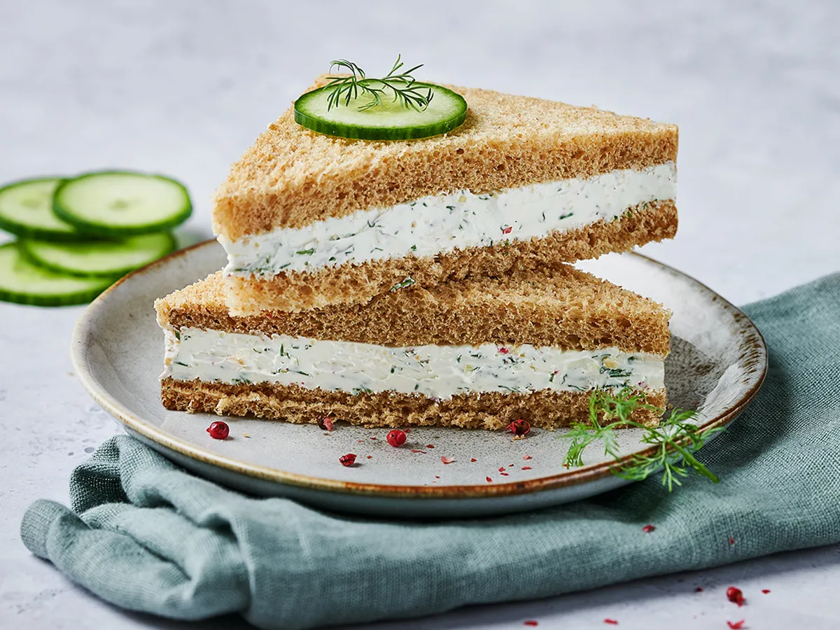 Cucumber &amp; Herbs Cream Cheese Sandwiches - Emborg 