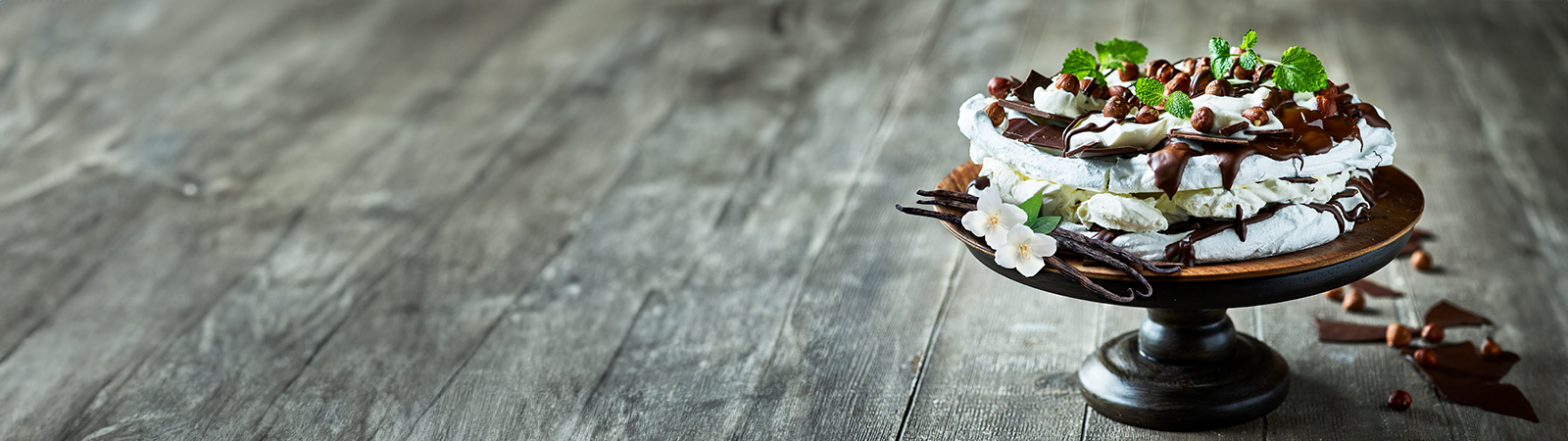 Hazelnut Meringue Layer Cake with Chocolate Drizzle - Emborg Singapore