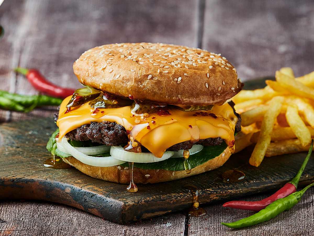 Hot Honey Smashed Burger - Emborg Malaysia