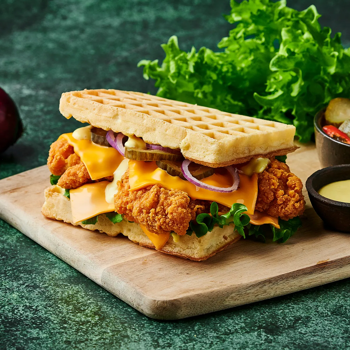 Waffle Chicken Sandwich - Emborg Malaysia