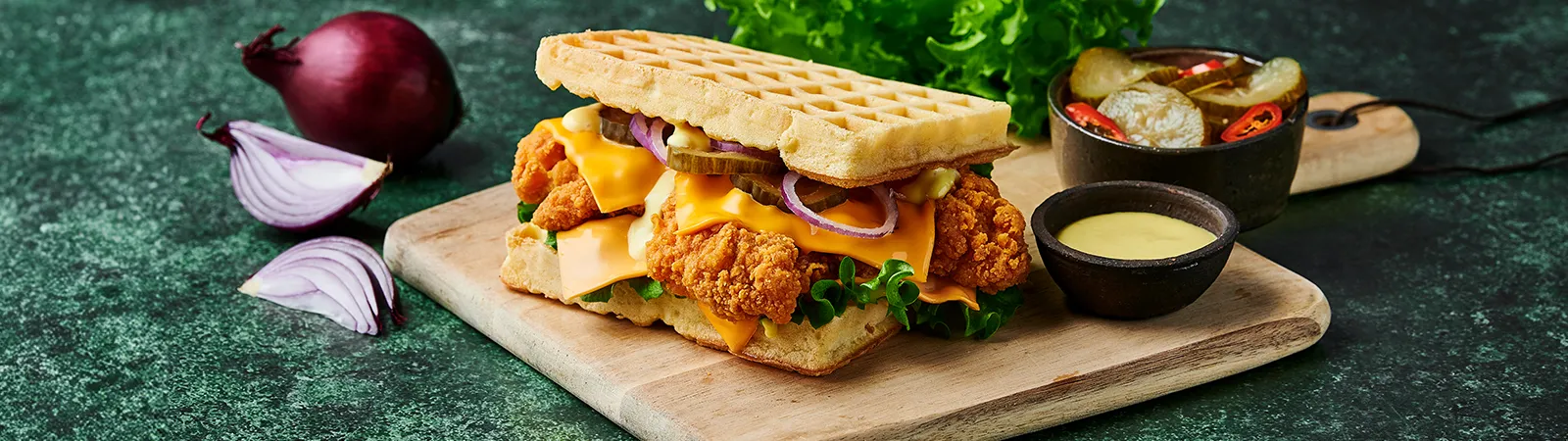Waffle Chicken Sandwich - Emborg Malaysia