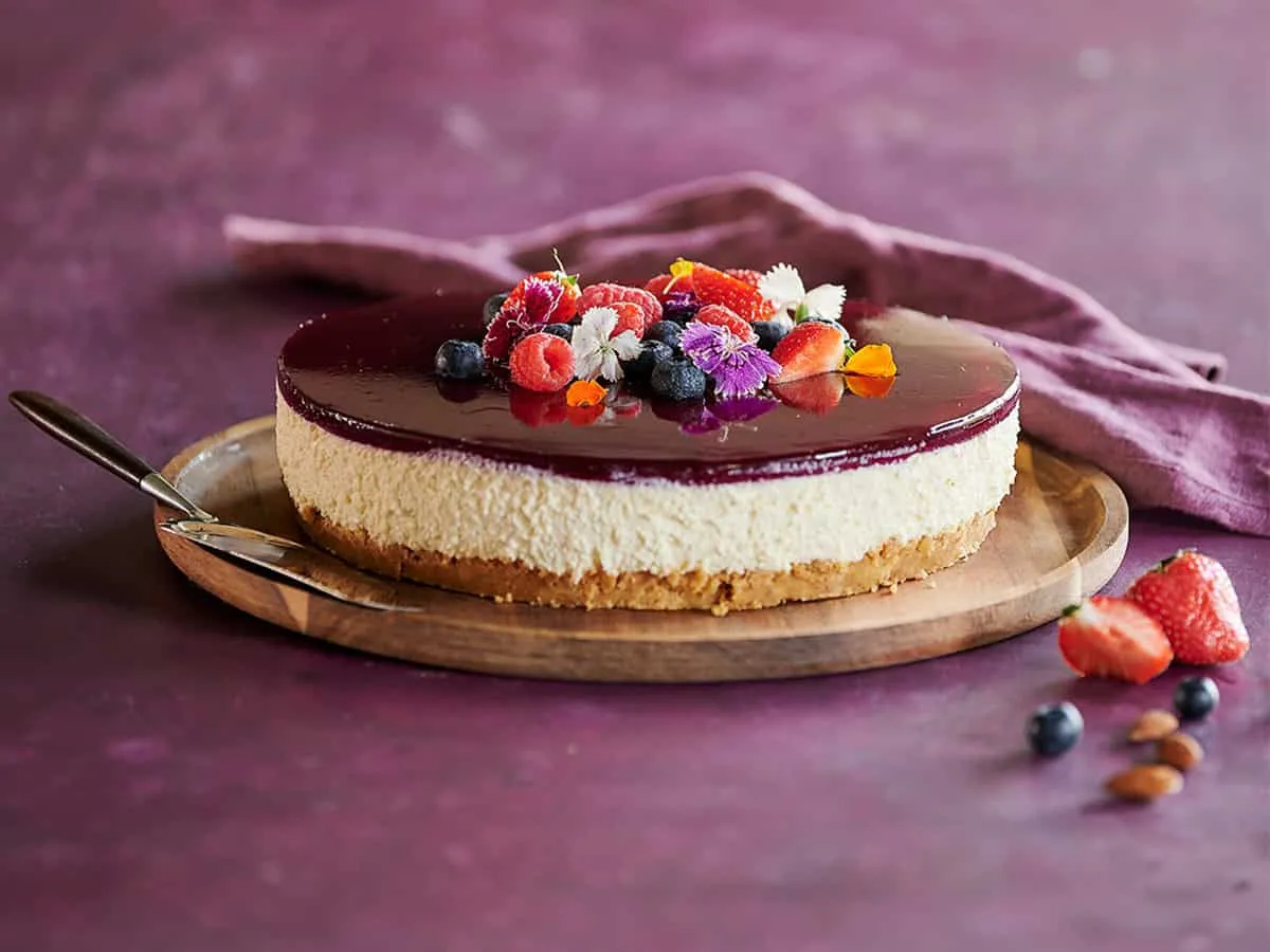 Decadent Easy Almond Cheesecake with Mixed Berries - Emborg Singapore