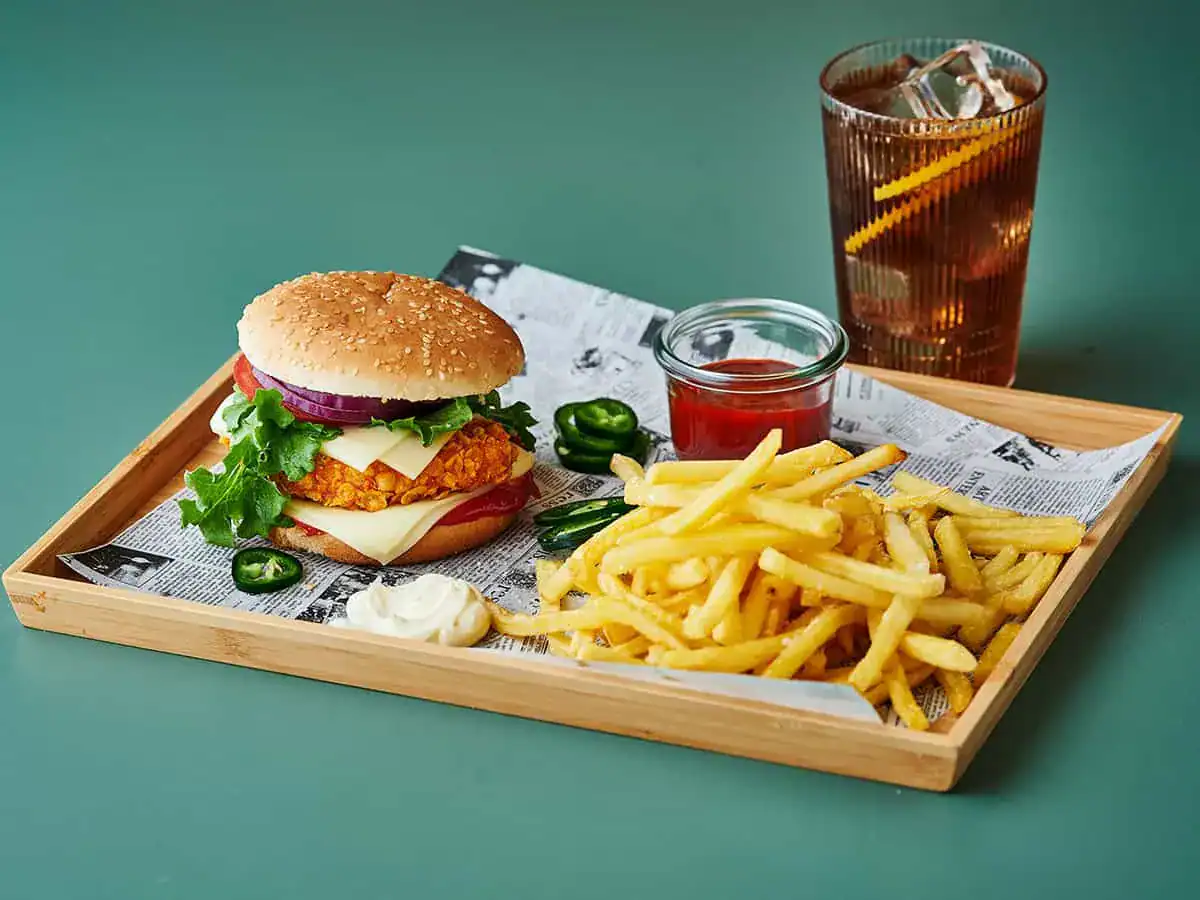 Cheesy Crispy Chicken Burger - Emborg Malaysia