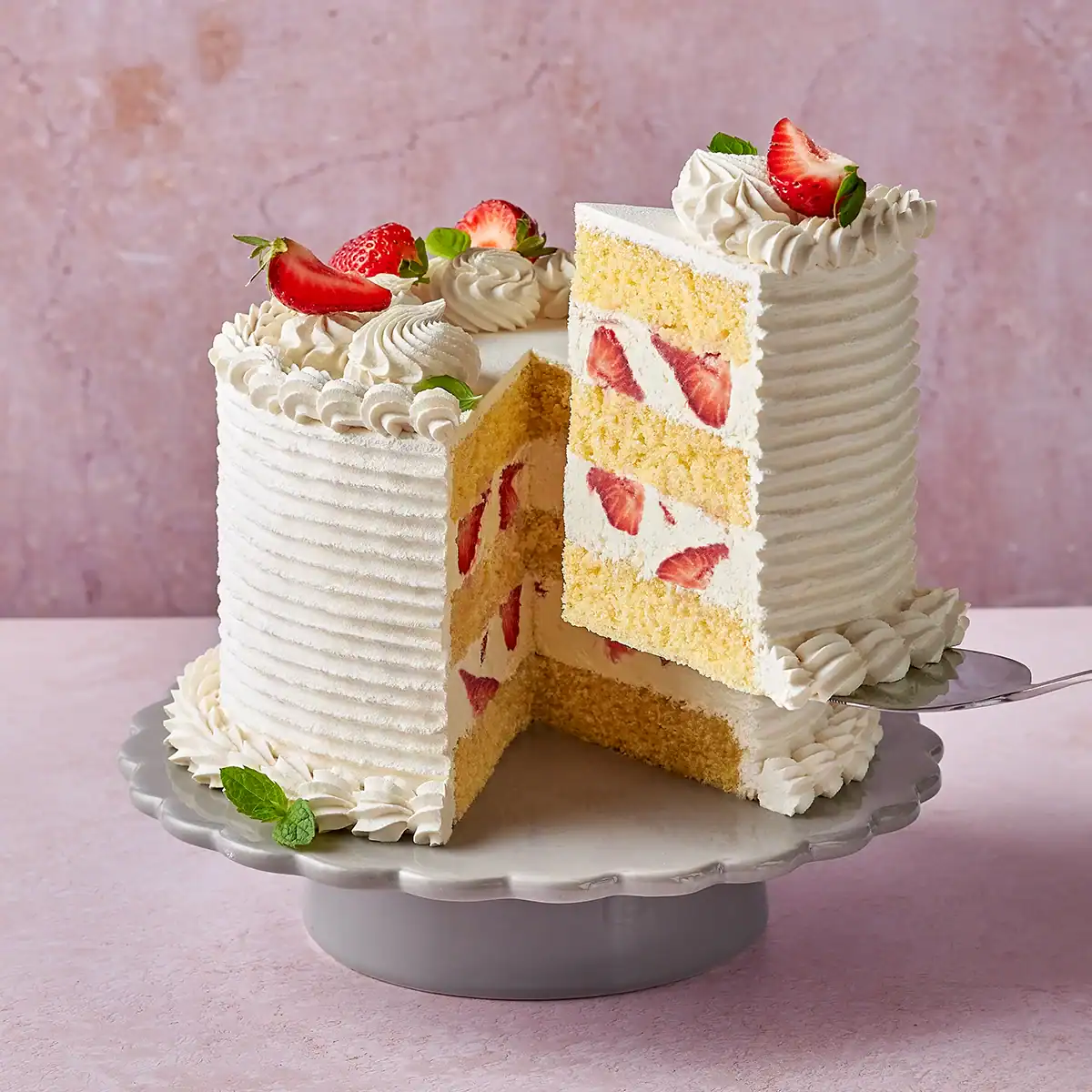 Decadent Vanilla Cake with Strawberries - Emborg Singapore