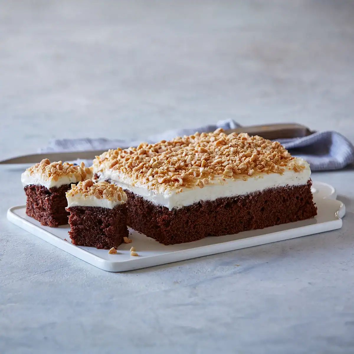 Light Chocolate Cake with Cream Cheese Topping - Emborg Singapore