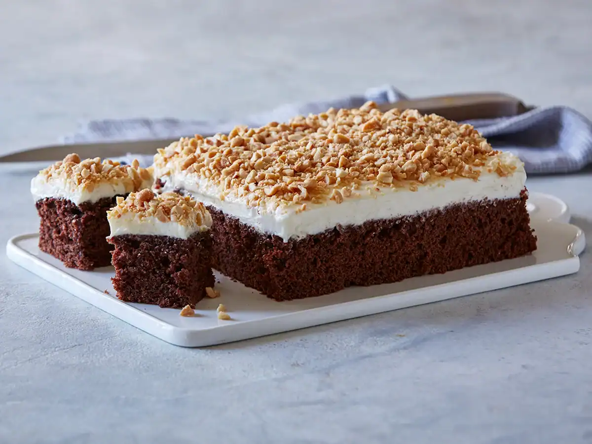 Light Chocolate Cake with Cream Cheese Topping - Emborg Singapore